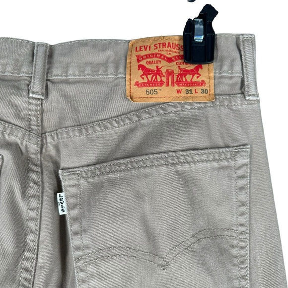 Levi’s Men’s 31x30 Jeans Taupe 505 Regular Fit Denim White Tab Preppy 2015 - Picture 3 of 13